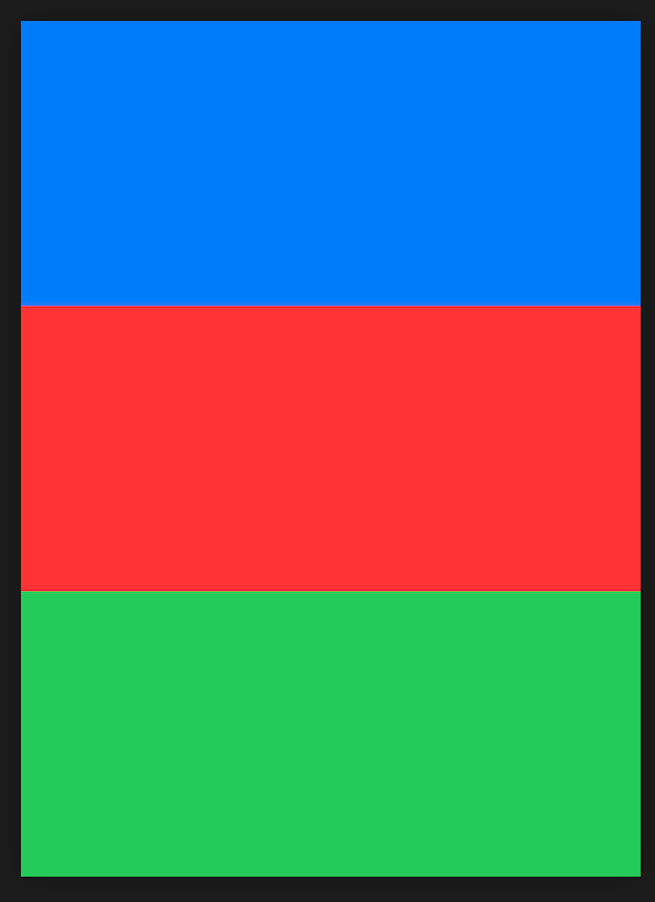 three coloured rectangles, stacked vertically with no gaps visible in between
